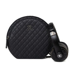 CHANEL Headphones Black Chanel x Monster Black Quilted Headphones w/ Case - Redeluxe