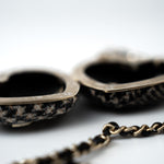 CHANEL Necklace Black Necklace Metal Heart Tweed Lambskin & Resin Gold Black Silver  & Ecru - Redeluxe