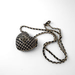 CHANEL Necklace Black Necklace Metal Heart Tweed Lambskin & Resin Gold Black Silver  & Ecru - Redeluxe