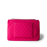 CHANEL Pink Pink Jersey Quilted XL Jumbo Single Flap Light Gold Hardware - Redeluxe