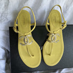 CHANEL Sandals Chanel 20S Yellow Sandals Size 39 - Redeluxe