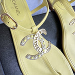 CHANEL Sandals Chanel 20S Yellow Sandals Size 39 - Redeluxe