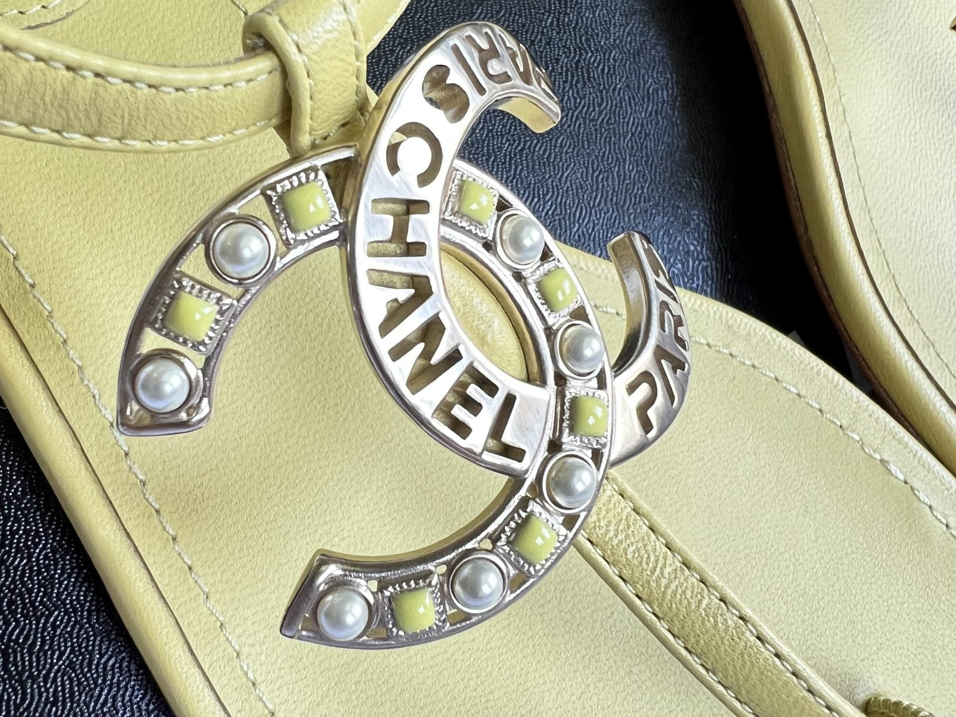 CHANEL Sandals Chanel 20S Yellow Sandals Size 39 - Redeluxe