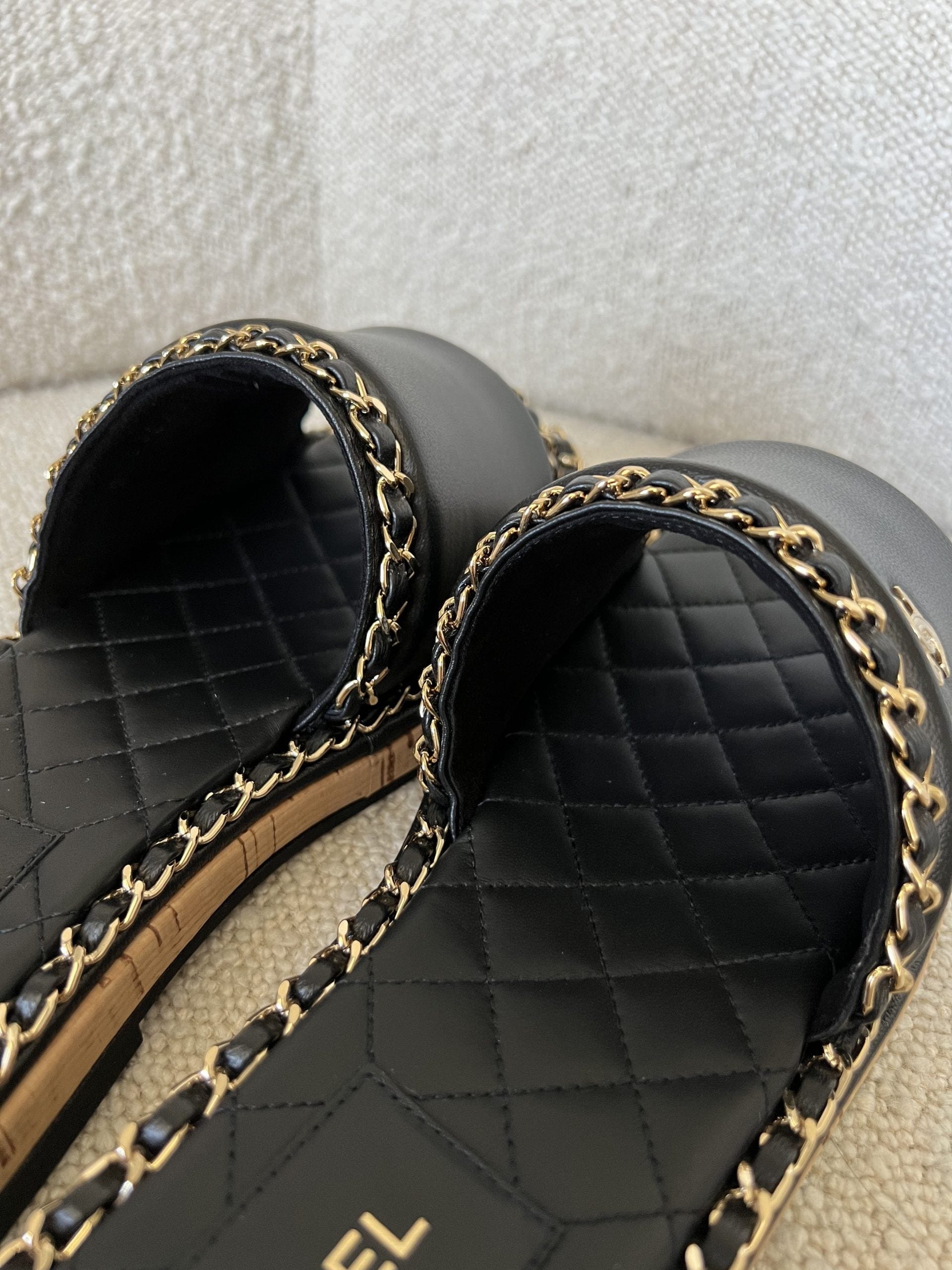 Chanel CC Espadrille Slip On Sandals Black - 39