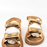 CHANEL Sandals Chanel Dad Sandals - Metallic Gold - Redeluxe