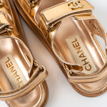 CHANEL Sandals Chanel Dad Sandals - Metallic Gold - Redeluxe