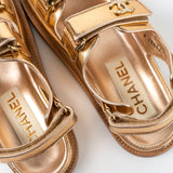 CHANEL Sandals Chanel Dad Sandals - Metallic Gold - Redeluxe