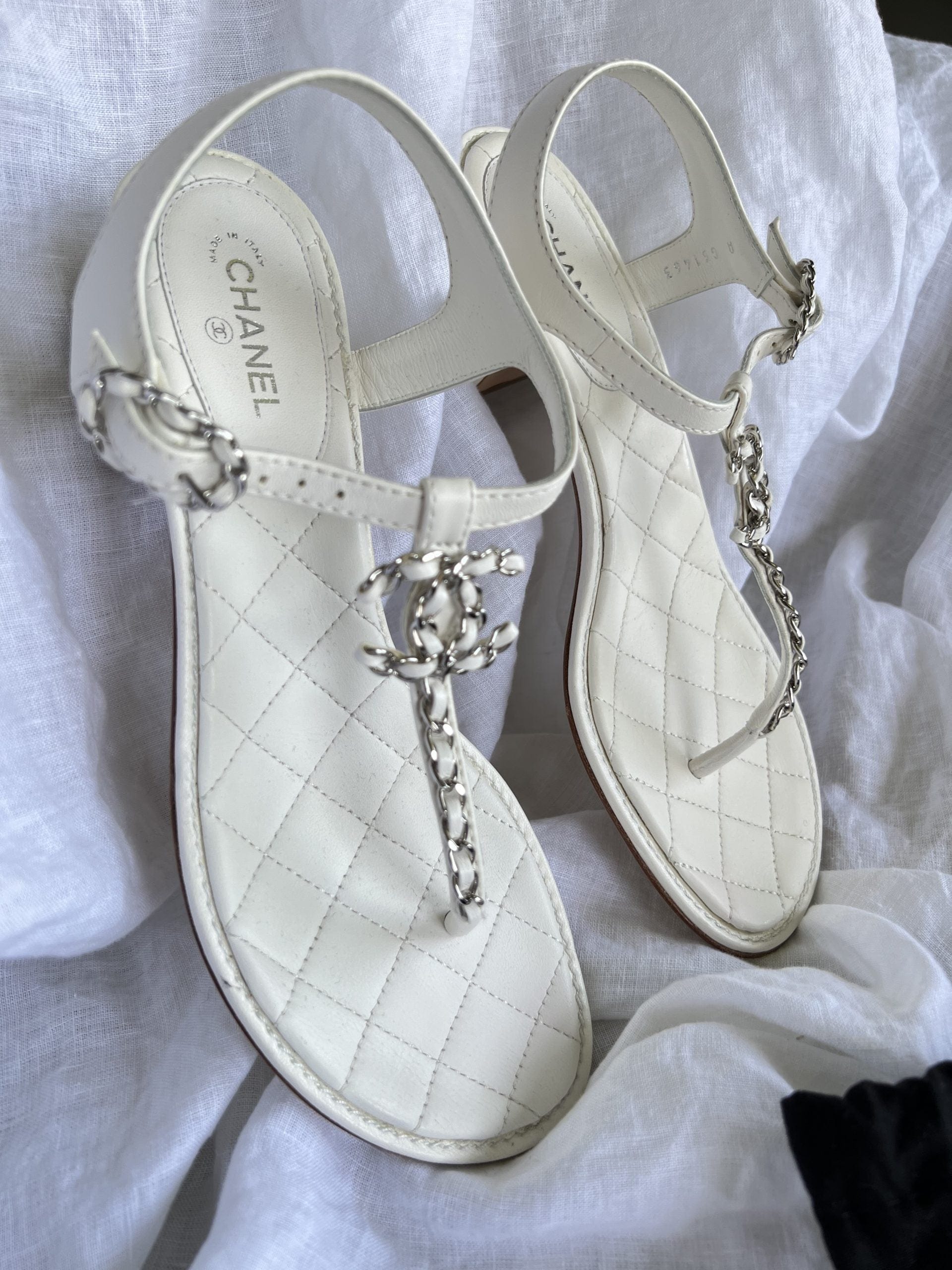 Chanel hot sale sandals white