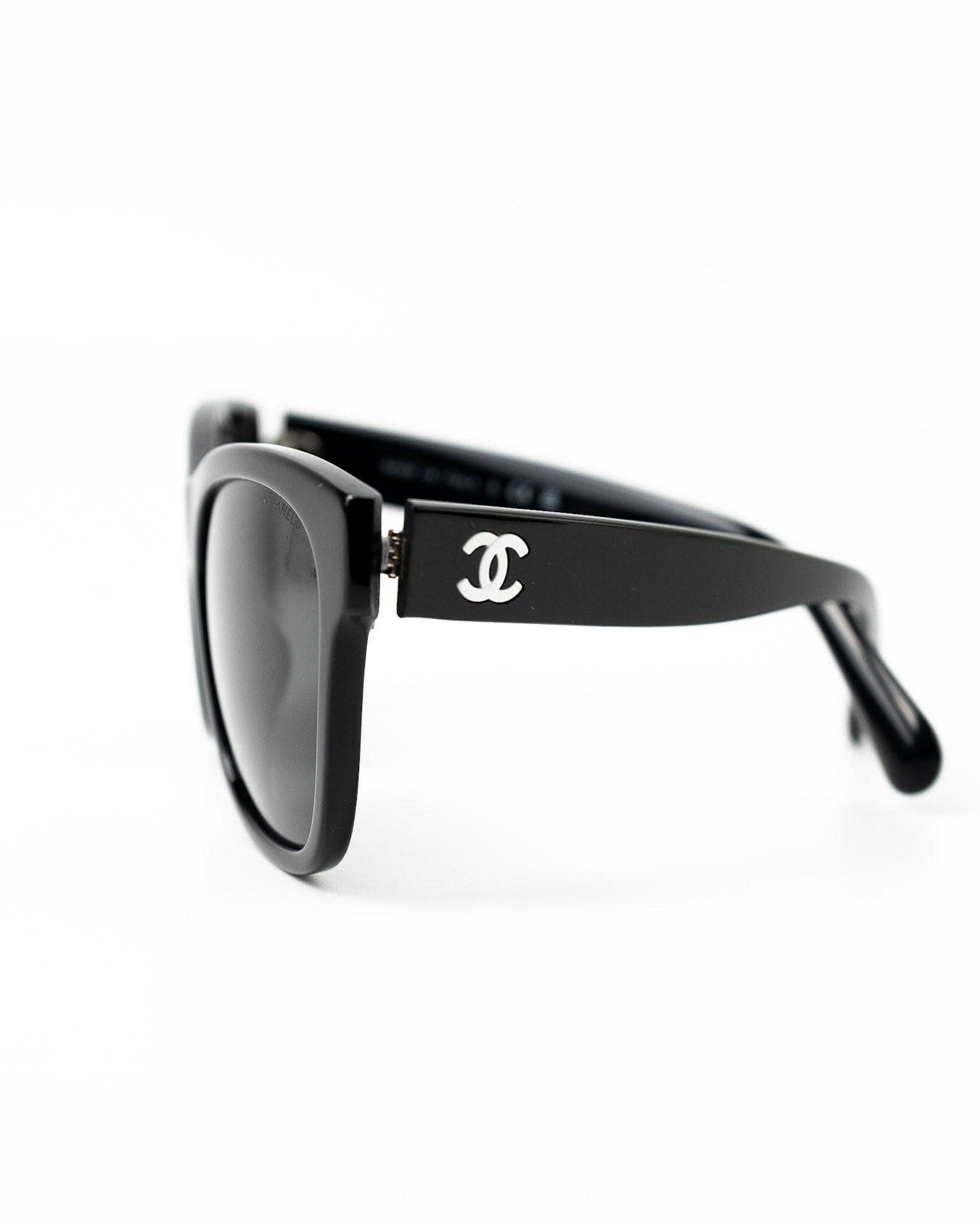 CHANEL Sunglasses Black CC Sunglasses 5380-A - Redeluxe