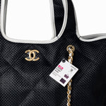 CHANEL Tote 23M Coco Maxi Beach Shopping Tote Black Quilted - Redeluxe