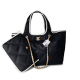 CHANEL Tote 23M Coco Maxi Beach Shopping Tote Black Quilted - Redeluxe