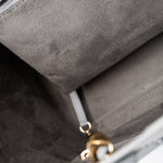 CHANEL Tote Grey Caviar Studded Deauville Tote Light Gold Hardware - Redeluxe