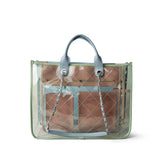 CHANEL Tote Tote PVC Lambskin Stitched Coco Splash Shopping Bag Blue Green Pink - Redeluxe