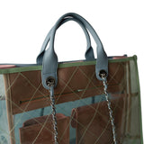 CHANEL Tote Tote PVC Lambskin Stitched Coco Splash Shopping Bag Blue Green Pink - Redeluxe