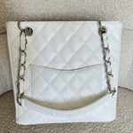 CHANEL Tote White Caviar Quilted Petite Shopping Tote - Redeluxe