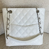 CHANEL Tote White Caviar Quilted Petite Shopping Tote - Redeluxe