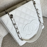 CHANEL Tote White Caviar Quilted Petite Shopping Tote - Redeluxe