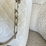 CHANEL Tote White Caviar Quilted Petite Shopping Tote - Redeluxe