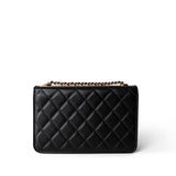 CHANEL Wallet Black Black 22C WOC Trendy CC Rose Gold Hardware - Redeluxe