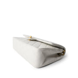 CHANEL White Lambskin Quilted Medium Classic Flap Gold Hardware - Redeluxe