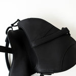 Christian Dior Handbag Black Dior Mini Ultramatte Black Saddle Bag Grained Calfskin Leather - Redeluxe