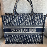 Christian Dior Tote Dior Blue Book Tote Oblique Medium - Redeluxe