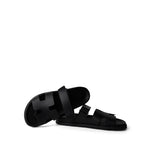 Hermes Black Chypre Sandals Black Calfskin 40.5 / 10.5 US - Redeluxe