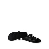 Hermes Black Chypre Sandals Black Calfskin 40.5 / 10.5 US - Redeluxe