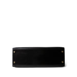 Hermes Black Kelly Sellier 32 Black Box Calfskin Gold Plated (U) Stamp - Redeluxe