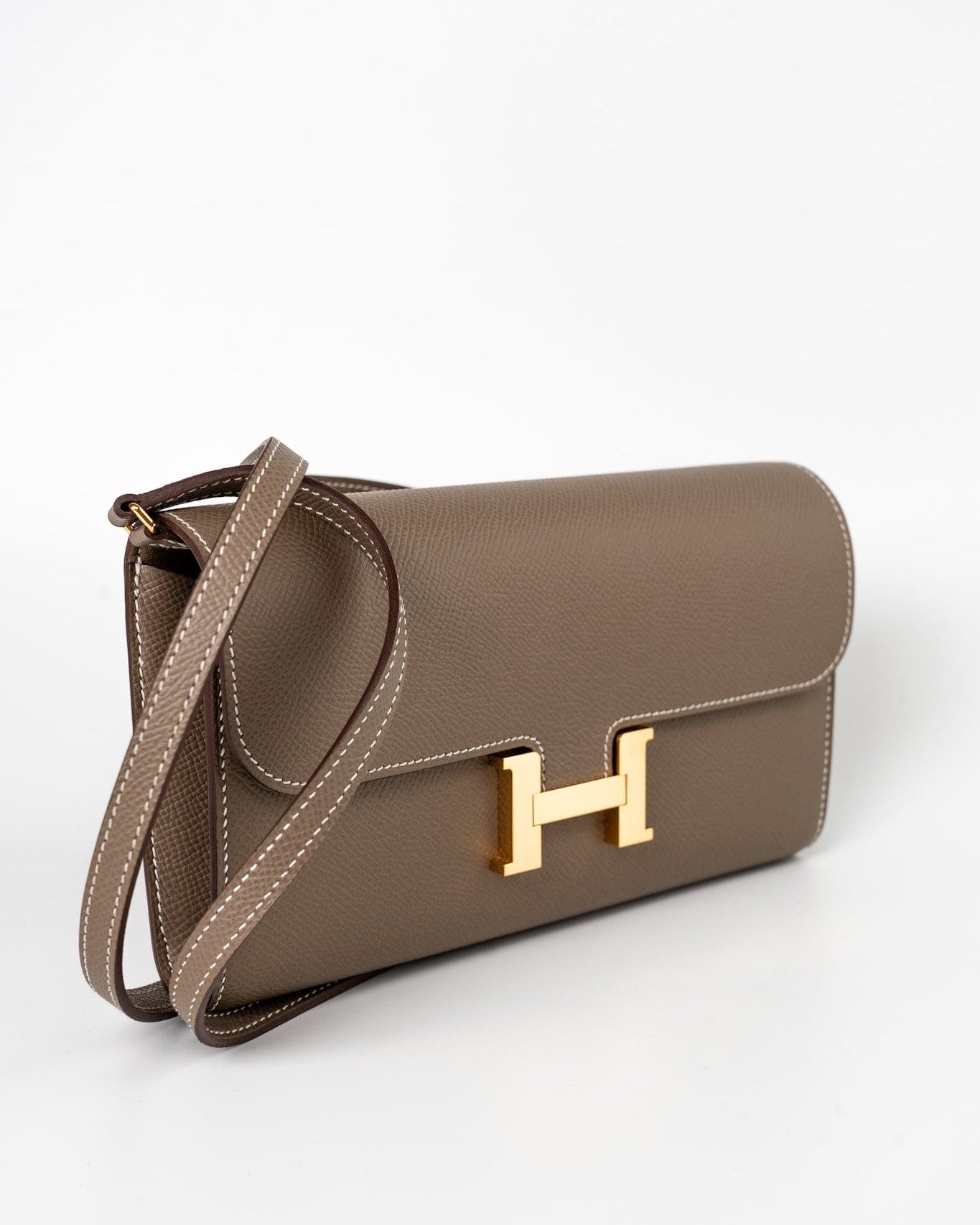 Hermes Clutch Hermès Etoupe Epsom Constance To Go Wallet 18cm Gold Hardware - Redeluxe