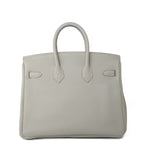 Hermes Handbag Birkin 25 Gris Perle Togo Leather Palladium Hardware Z Stamp - Redeluxe