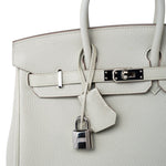 Hermes Handbag Birkin 25 Gris Perle Togo Leather Palladium Hardware Z Stamp - Redeluxe