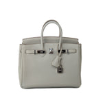 Hermes Handbag Birkin 25 Gris Perle Togo Leather Palladium Hardware Z Stamp - Redeluxe