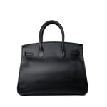 Hermes Handbag Birkin 30 Black/ Noir Vachette Ardennes Gold Plated Hardware G Square Stamp - Redeluxe