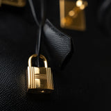 Hermes Handbag Birkin 30 Black Veau Epsom Leather Gold Plated N Stamp - Redeluxe