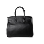 Hermes Handbag Birkin 30 Black Veau Epsom Leather Gold Plated N Stamp - Redeluxe