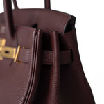 Hermes Handbag Birkin 30 Bordeaux Veau Togo Leather Gold Plated Hardware A Stamp - Redeluxe