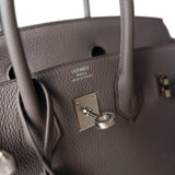 Hermes Handbag Birkin / Grey Birkin 25 Gris Etain Palladium Plated  C Stamp - Redeluxe