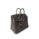 Hermes Handbag Birkin / Grey Birkin 25 Gris Etain Palladium Plated  C Stamp - Redeluxe