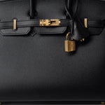 Hermes Handbag Birkin Sellier 25 Black Veau Epsom Leather Gold Plated Hardware Z Stamp - Redeluxe