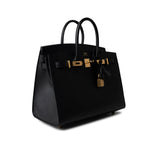 Hermes Handbag Birkin Sellier 25 Black Veau Epsom Leather Gold Plated Hardware Z Stamp - Redeluxe