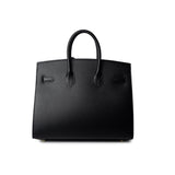 Hermes Handbag Birkin Sellier 25 Black Veau Epsom Leather Gold Plated Hardware Z Stamp - Redeluxe