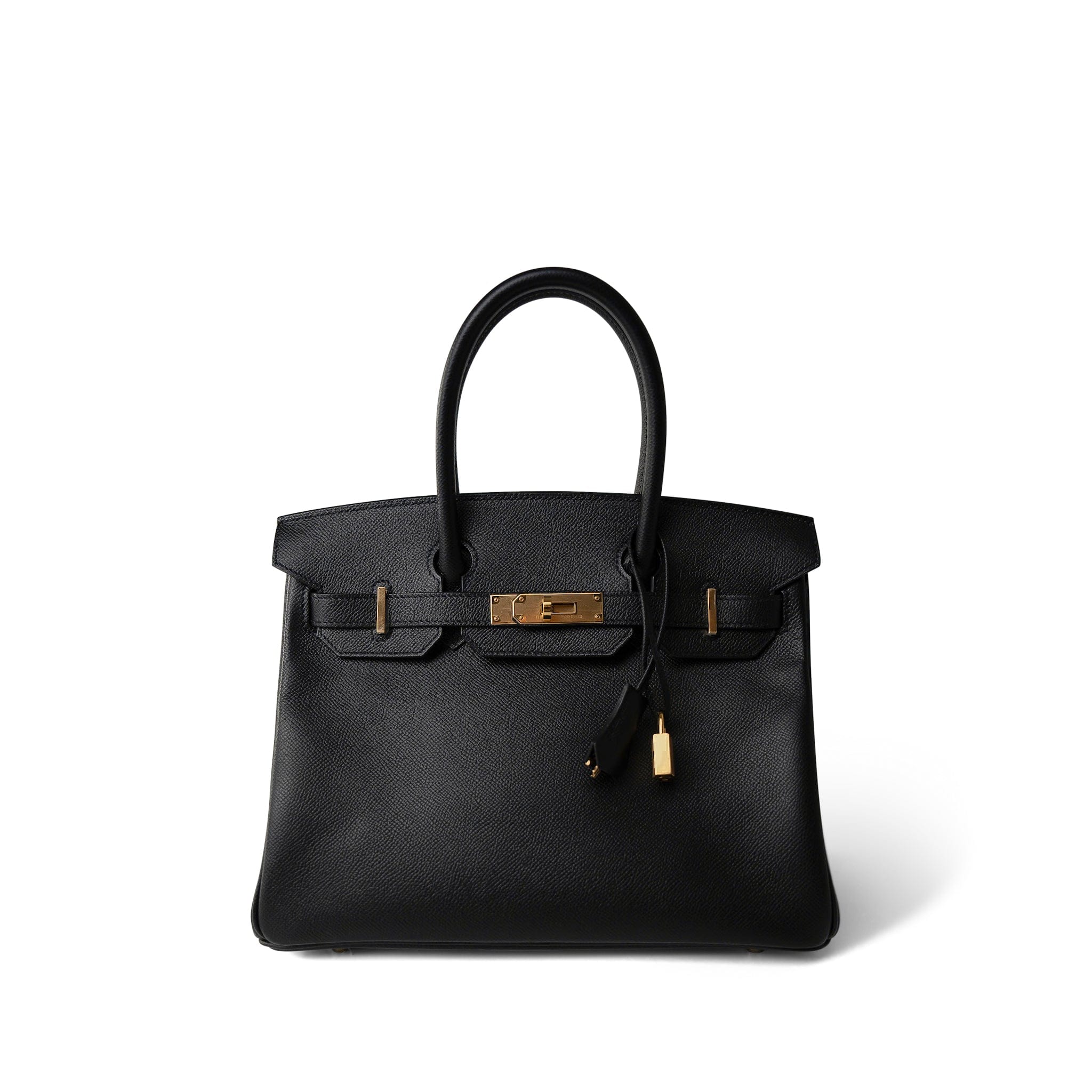 Hermes Handbag Black Birkin 30 Black Epsom Gold Plated Z Stamp - Redeluxe