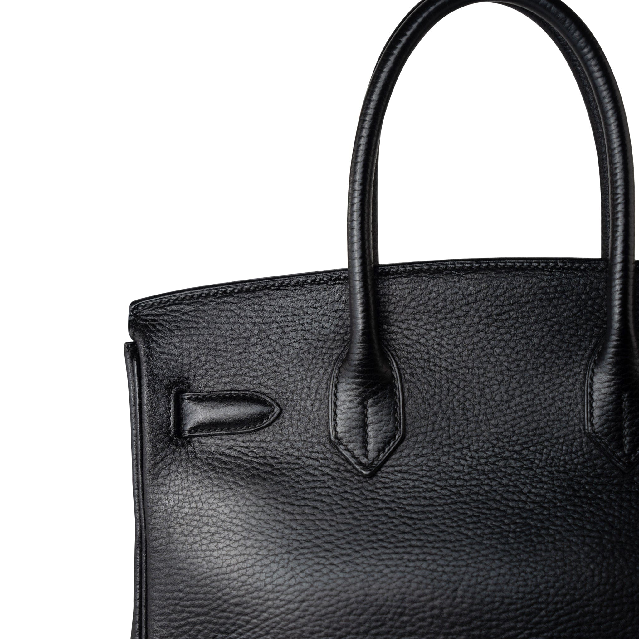 Hermes Handbag Black Birkin 30 Black Noir Vachette Ardennes Gold Plated Hardware - Redeluxe