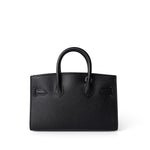 Hermes Handbag Black Birkin Sellier 15 Black Epsom Palladium Plated O Stamp - Redeluxe