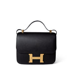 Hermes Handbag Black Constance 24 Black Epsom Gold Plated C Stamp - Redeluxe