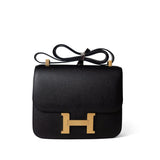 Hermes Handbag Black Constance 24 Black Epsom Gold Plated C Stamp - Redeluxe