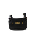 Hermes Handbag Black Mini Jypsiere Black Evergrain Calfskin w/ Wooly Strap Gold Plated B Stamp - Redeluxe