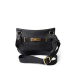 Hermes Handbag Black Mini Jypsiere Black Evergrain Calfskin w/ Wooly Strap Gold Plated B Stamp - Redeluxe