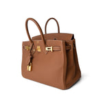 Hermes Handbag Brown Birkin 25 Gold Togo Gold Plated D Stamp - Redeluxe